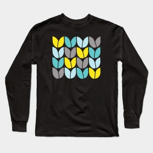 Tulip Knit (Aqua Gray Yellow) Long Sleeve T-Shirt